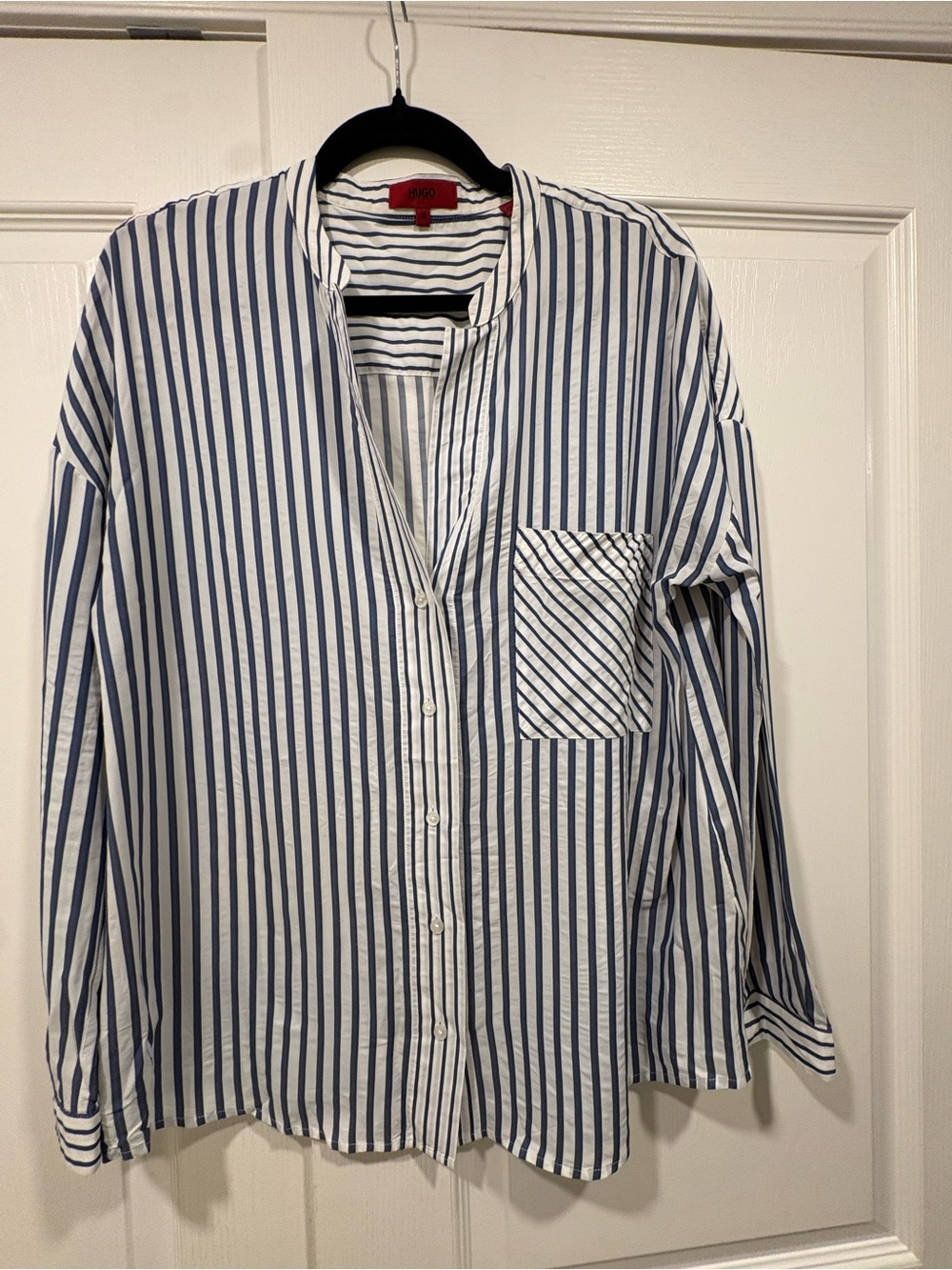 HUGO Blue & White Stripe Button-Front women’s Shirt